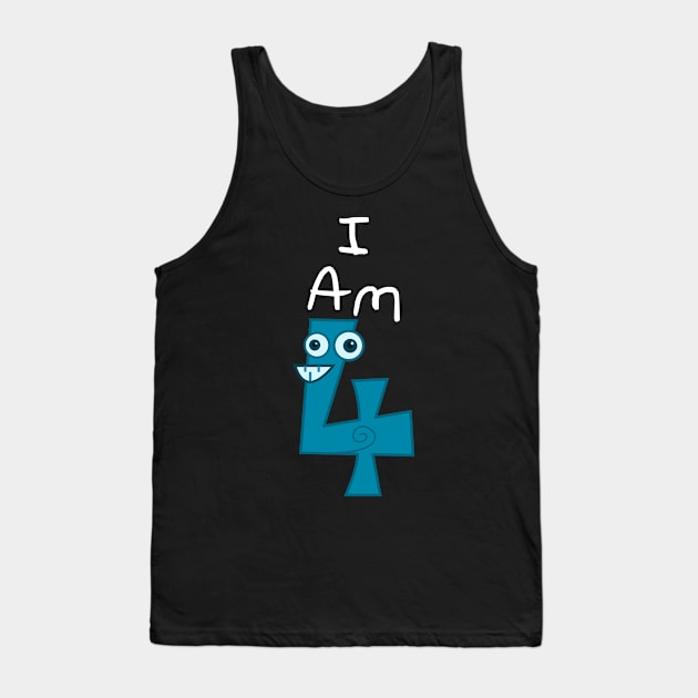 Birthday - I Am 4 Years Old Tank Top by Boo Face Designs